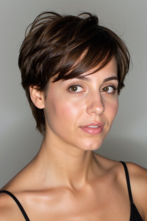 42+ Flattering Short Hairstyles for Long Faces in 2025 32 tousled bangs for long faces