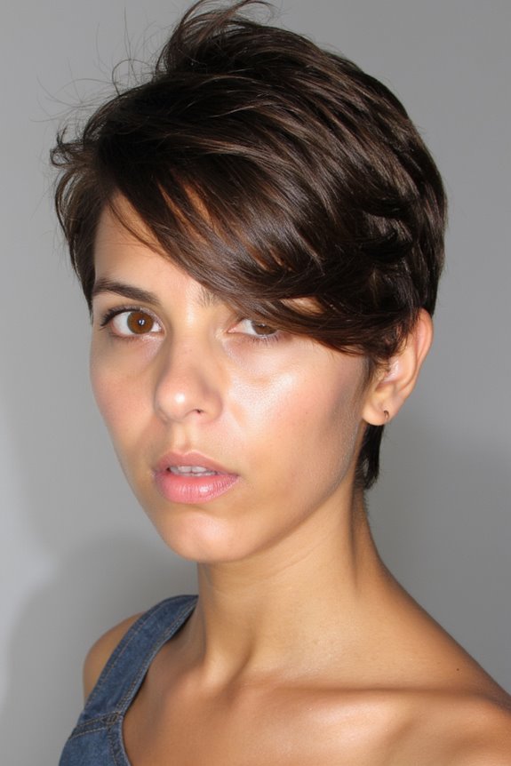 42+ Flattering Short Hairstyles for Long Faces in 2025 94 tousled pixie with bangs