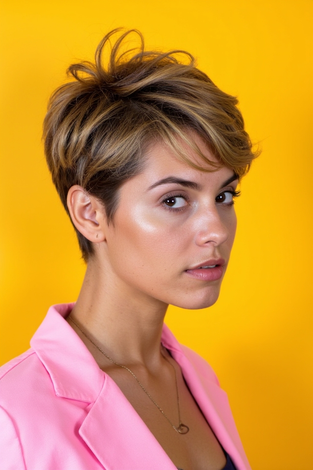 50+ Modern Shaggy Pixie Cut Ideas for 2025 37 tousled pixie with highlights