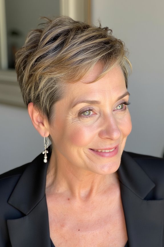 49+ Best Short Hairstyles for Women Over 50 With Fine Hair in 2025 21 tousled pixie with highlights