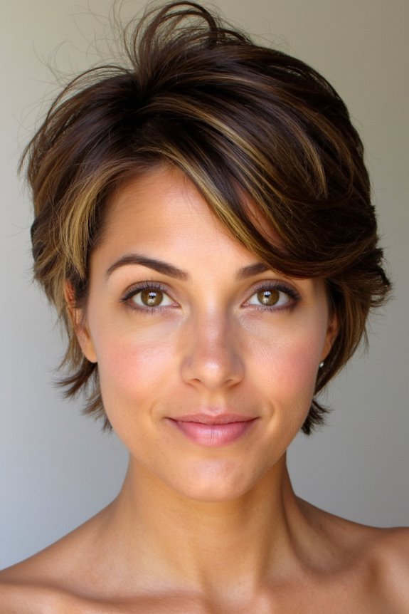 42+ Flattering Short Hairstyles for Long Faces in 2025 146 tousled short hair highlights