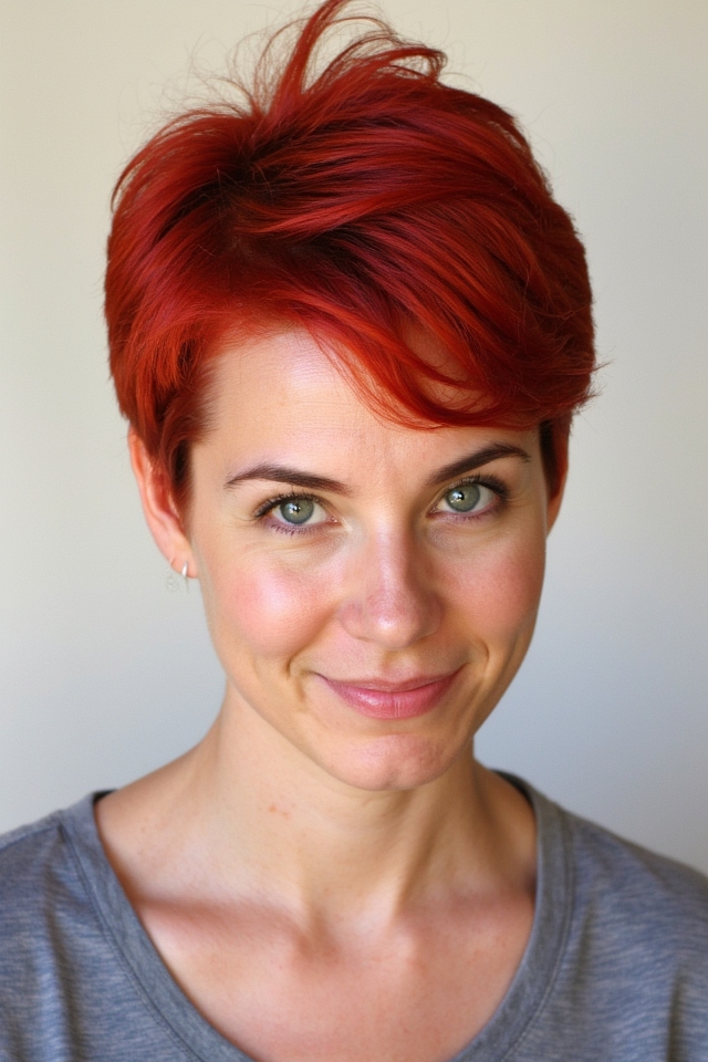 50+ Bixie Haircut Examples Trending Right Now 57 vibrant fluffy red bixie