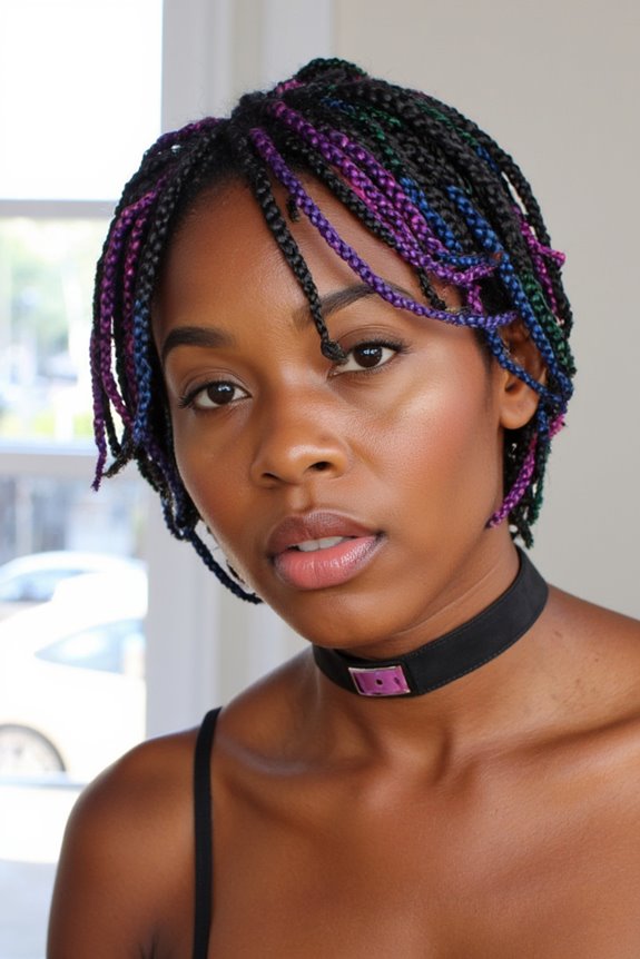22+ Best Short Box Braids You Have to See in 2025 30 vibrant hues playful patterns