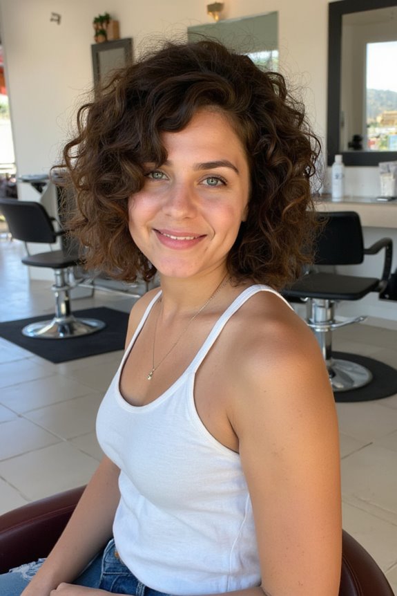 29+ Super-Cute Jaw-Length Haircut Ideas Taking Over Salons in 2025 58 vibrant textured curly bob