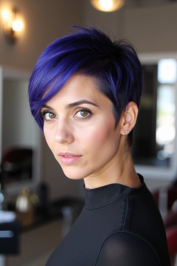 36+ Cutest Ways to Get a Pixie Cut With Highlights for a Dimensional Crop in 2025 70 vibrant violet indigo highlights