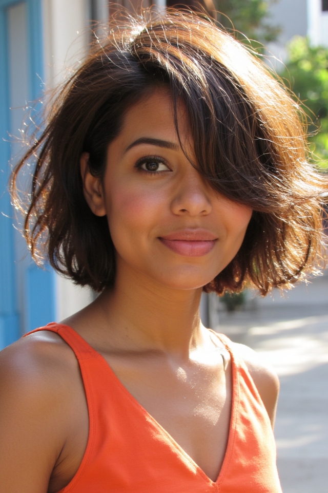 28+ Best Short Hair With Side Bangs Women Are Getting Right Now 2025 49 voluminous short hair elegance