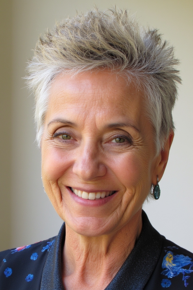 27+ Short Spiky Haircuts for Women Over 60 With Sass in 2025 23 voluminous spiky crown hairstyle