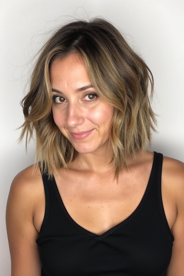 36+ Short Asymmetrical Bob Hairstyles Trending in 2025 17 wavy asymmetrical bob highlights
