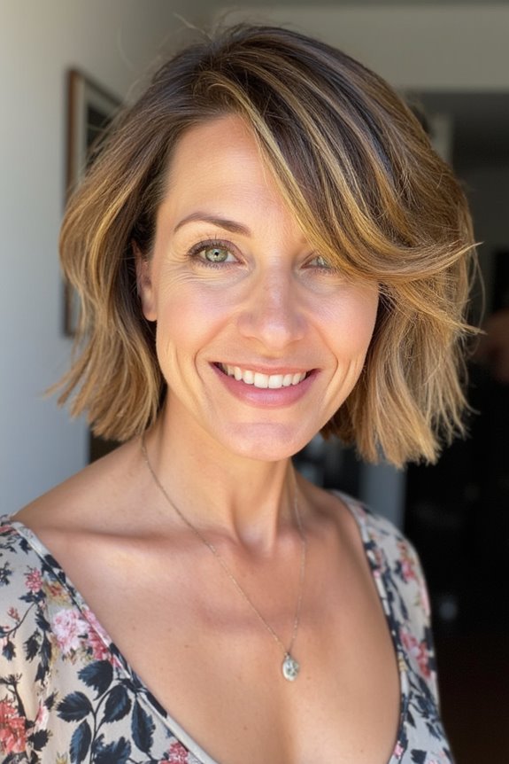46+ Sexiest Short Hairstyles for Women Over 40 in 2025 88 wavy bob with side bangs