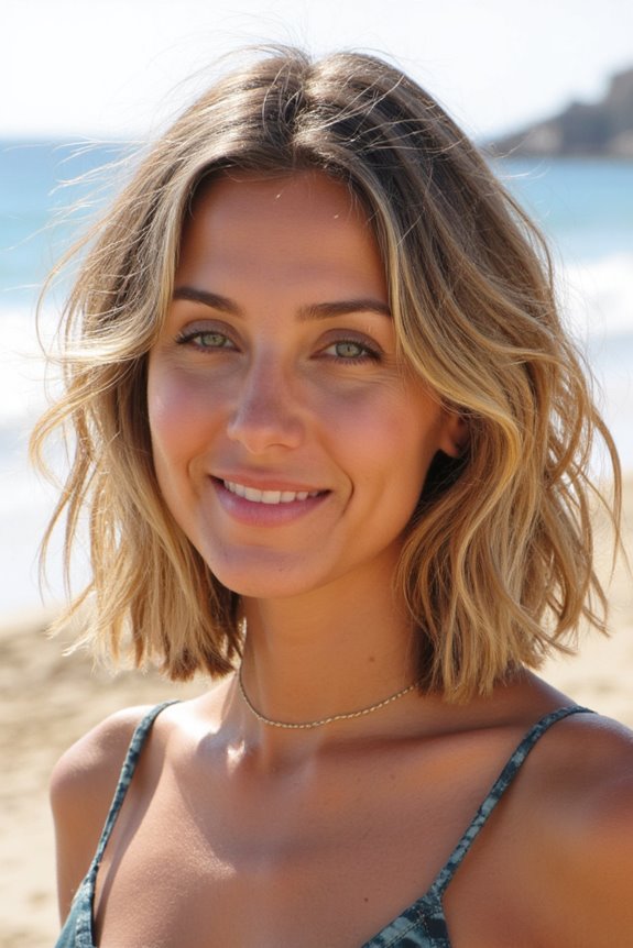 Gorgeous Beach Waves for Short Hair: 22+ Examples to Copy in 2025 13 wavy lob with highlights