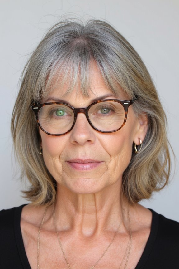 31+ Best Short Hairstyles for Women Over 50 With Glasses in 2025 47 wispy bangs enhance chin length hair