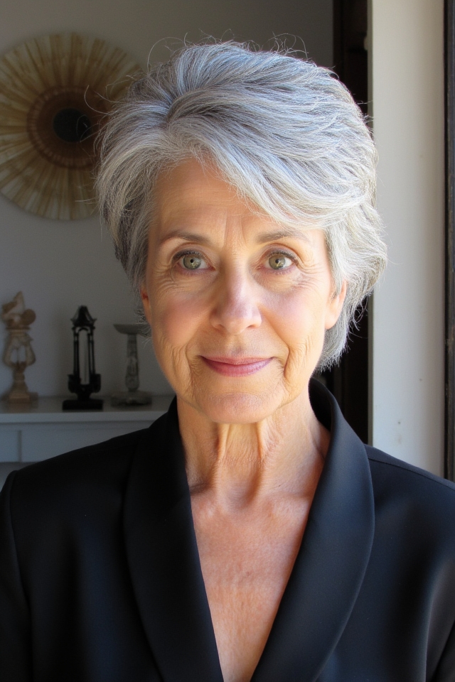 36+ Incredible Short "Choppy" Haircuts for Women Over 60 in 2025 27 wispy layered haircut elegance