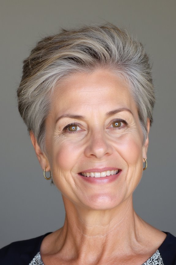 30+ Trendy Short Haircuts for Older Women With Fine Hair to Boost Volume in 2025 38 wispy pixie with tapered sides